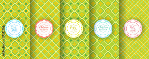 Kids colorful seamless pattern. Cute Baby design background.