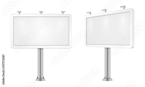 Realistic advertising billboard, mockup template