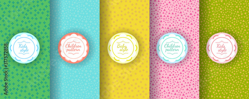 Kids colorful seamless pattern. Cute Baby design.