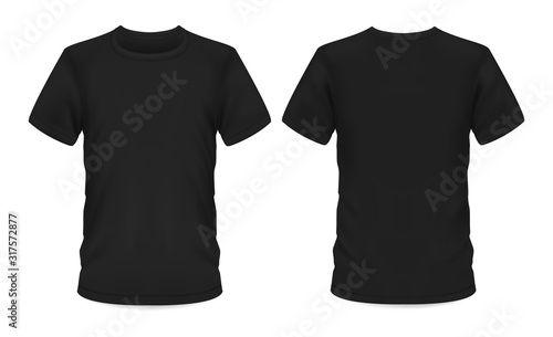 Mockup template, men black t-shirt short sleeve photo