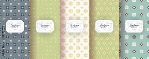 Set of seamless patterns for men s clothing, ties, tuxedos, t-shirts.