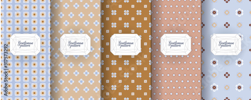 Set of seamless patterns for men s clothing, ties, tuxedos, t-shirts.