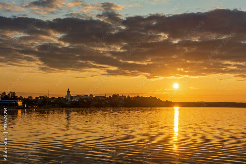 Dawn over the lake. Sebezh. Pskov region