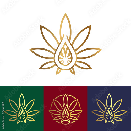 Modern design logo that incorporates a drop of oil and leaf. Abstract  design for natural products, essential oils, cosmetics, health, spa, yoga center, healing center. Vector illustration.