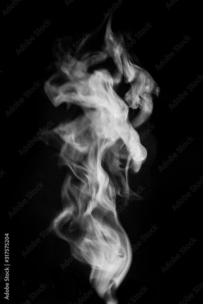 Steam smoke on black background. White S, Stock Video