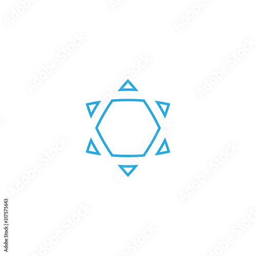 David star icon. Israel flag symbol. Logo design element