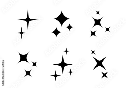 Star sparkles icons set