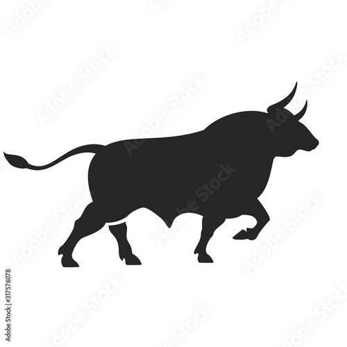 Wild angry bull vector icon © Arcady