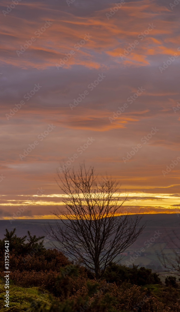 Fototapeta premium Sunset over Danby, N.Yorkshire