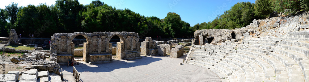 Panorama of Theater in ancient city Bouthroton(Butrint), Albania.