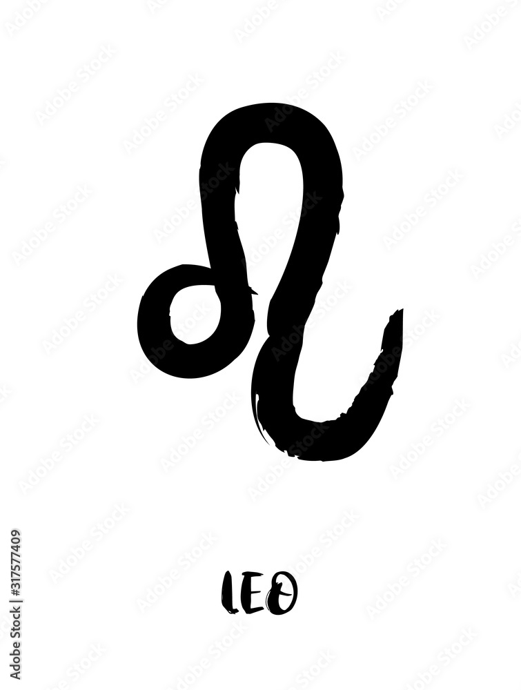 Zodiac signs painted with a black brush, Chinese brush painting. Calligraphy. Vector illustration. Good for home decorating or printing for various requirements. Leo Zodiac signs painted with a black brush, Chinese brush painting. Calligraphy. Vector illustration. Good for home decorating or printing for various requirements. Leo