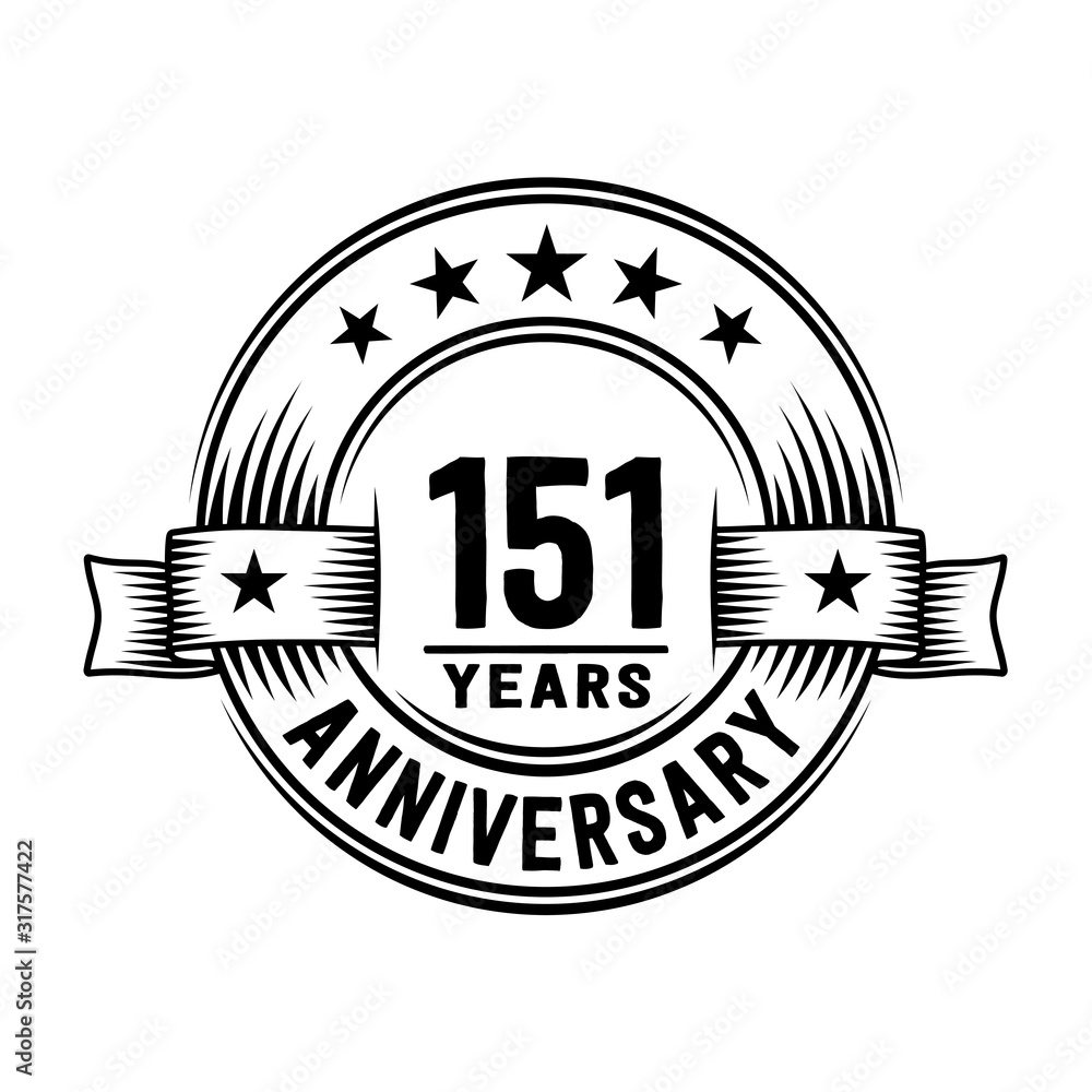 Fototapeta premium 151 years anniversary celebration logotype. Vector and illustration.