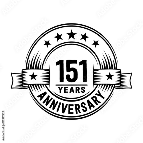 151 years anniversary celebration logotype. Vector and illustration.