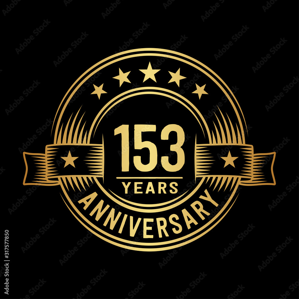 153 years anniversary celebration logotype. Vector and illustration.
