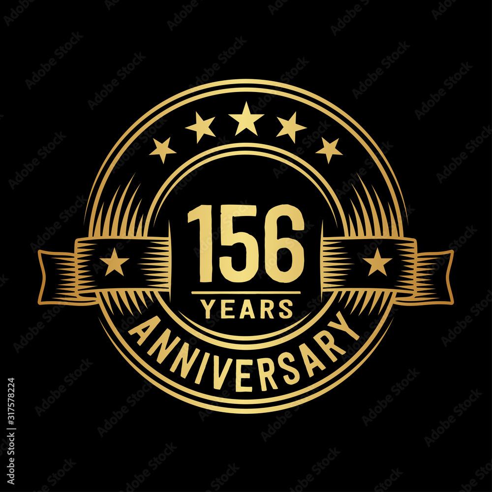 156 years anniversary celebration logotype. Vector and illustration.