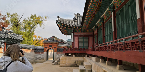 Photography Backpacker taking pictures in Korean places