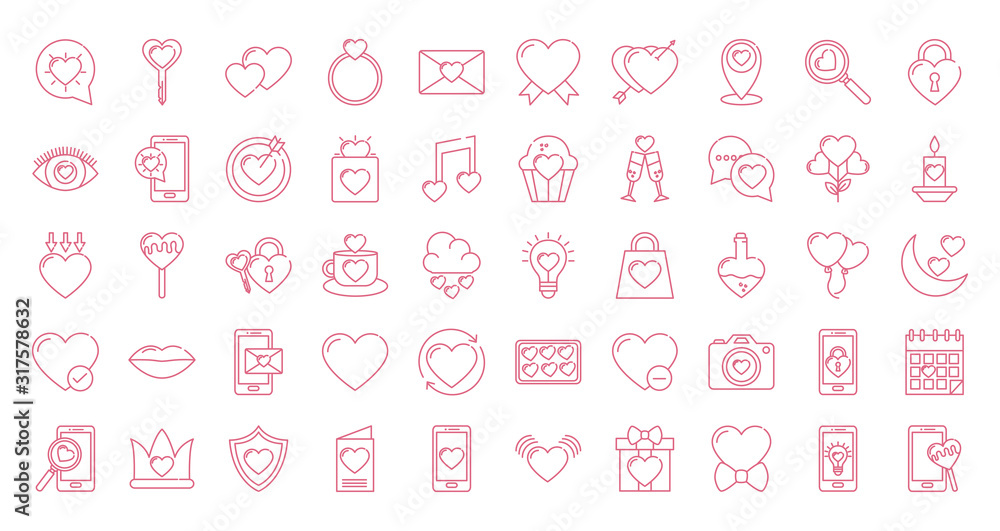 Isolated love icon set vector design Isolated love icon set vector design