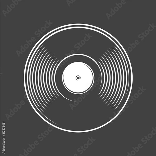Vinyl record isolated on a black background