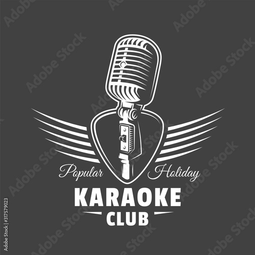 Music label isolated on black background
