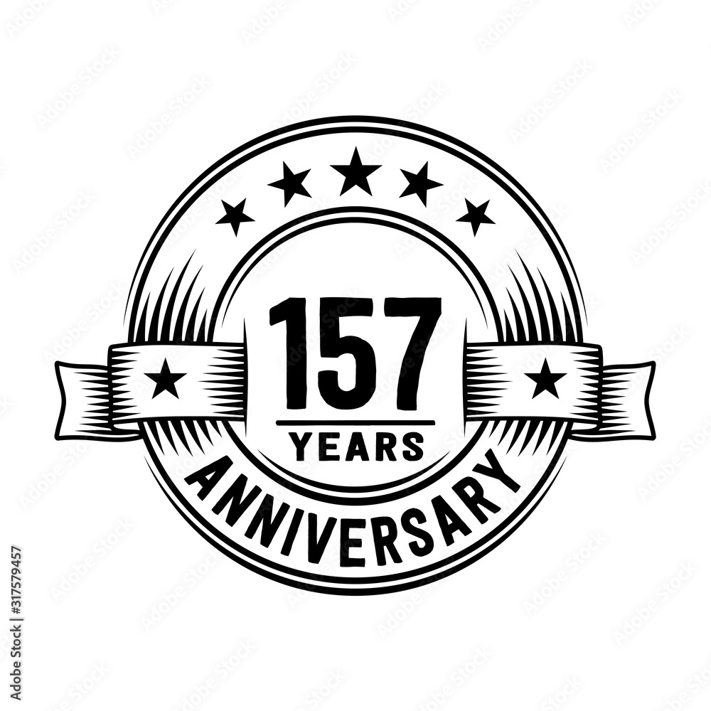Fototapeta premium 157 years anniversary celebration logotype. Vector and illustration.