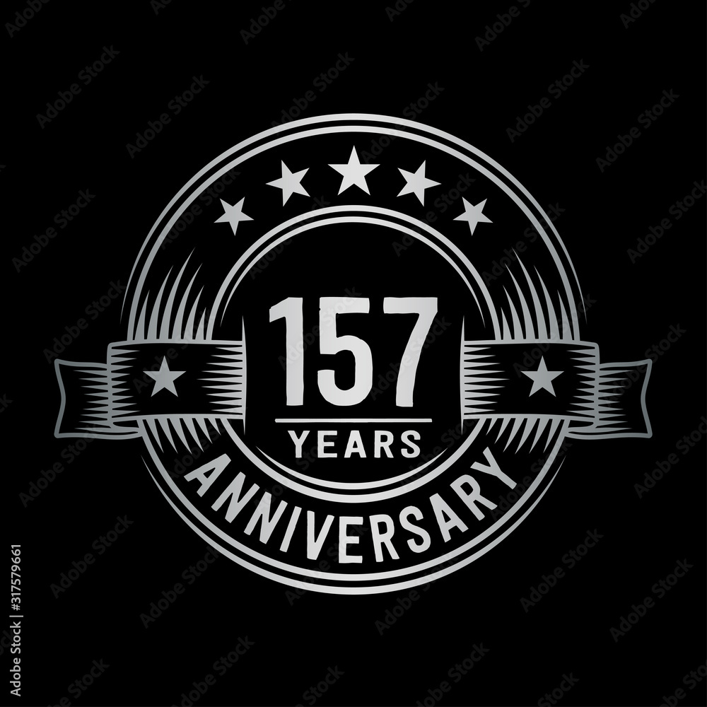 Fototapeta premium 157 years anniversary celebration logotype. Vector and illustration.