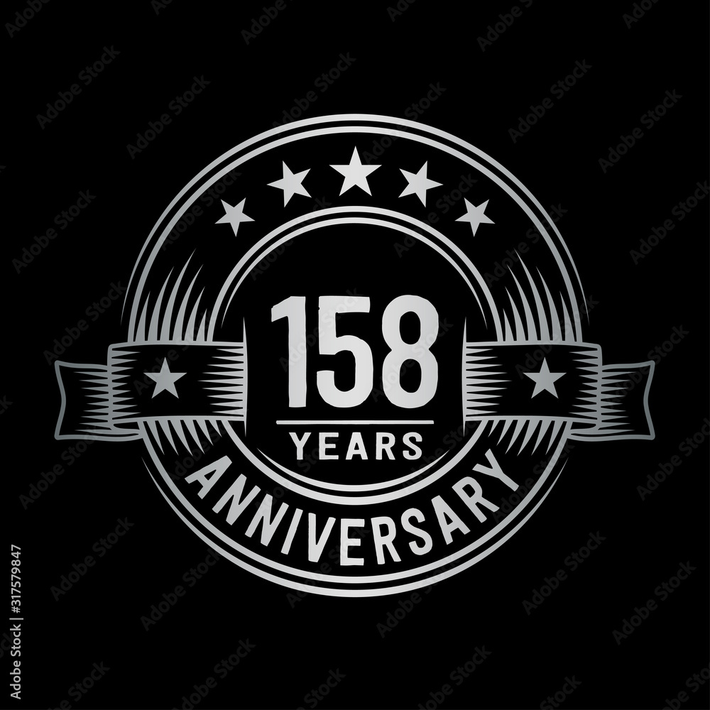 Fototapeta premium 158 years anniversary celebration logotype. Vector and illustration.