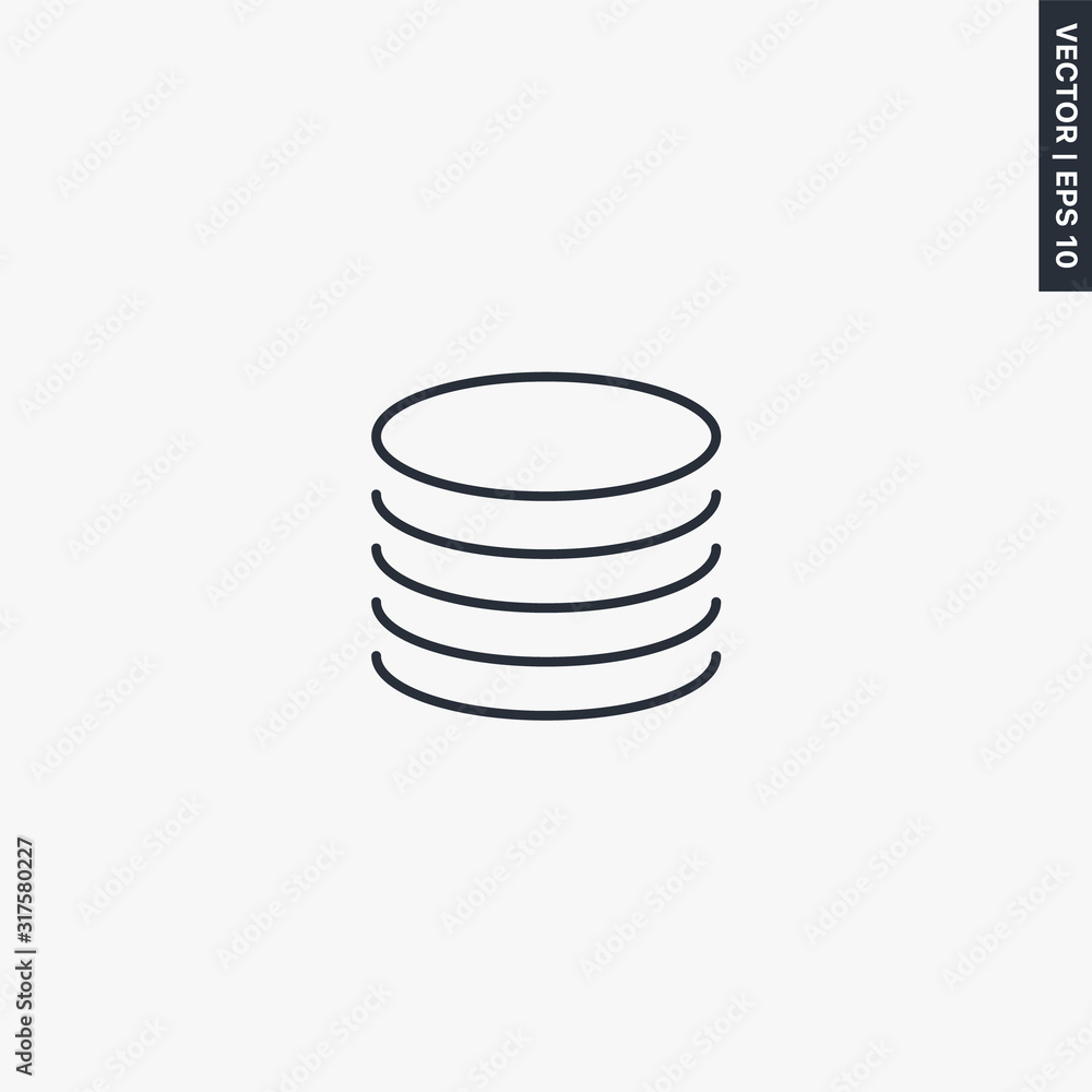Database, linear style sign for mobile concept and web design Database, linear style sign for mobile concept and web design