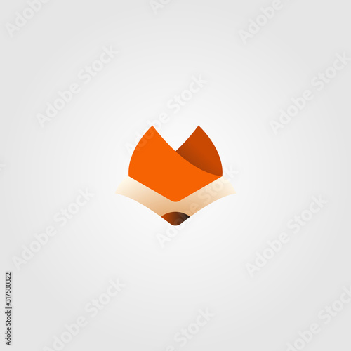 simple fox head logo vector icon illustration design