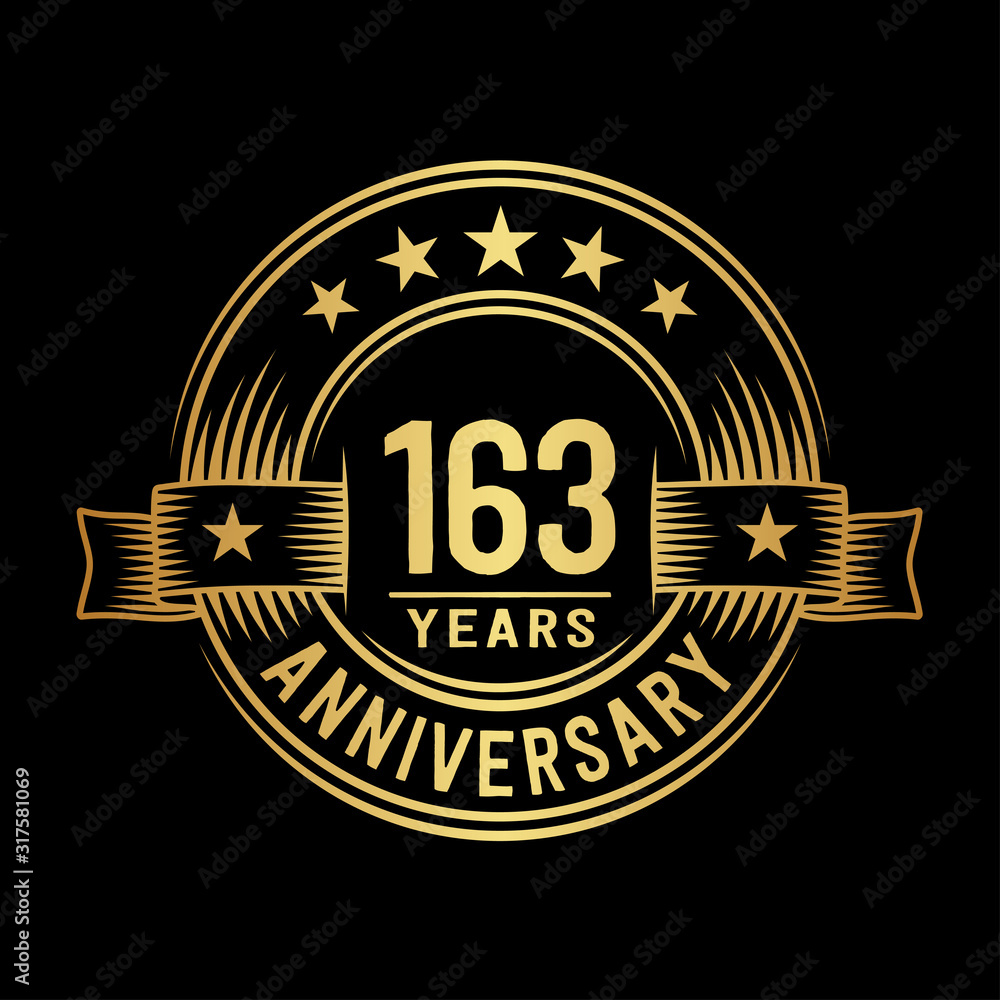 Fototapeta premium 163 years anniversary celebration logotype. Vector and illustration.