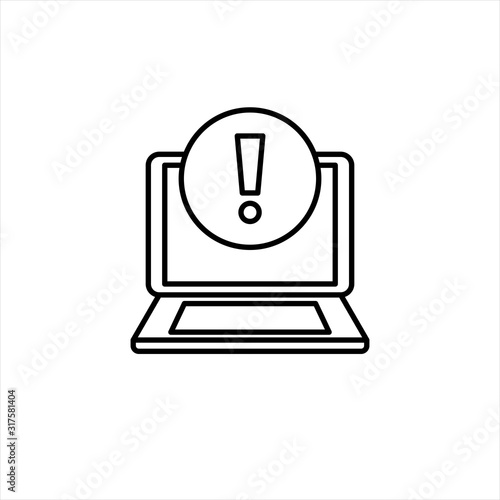 Concept of application error. Attention message bubble of spam data, insecure connection, scam, virus. Vector illustration