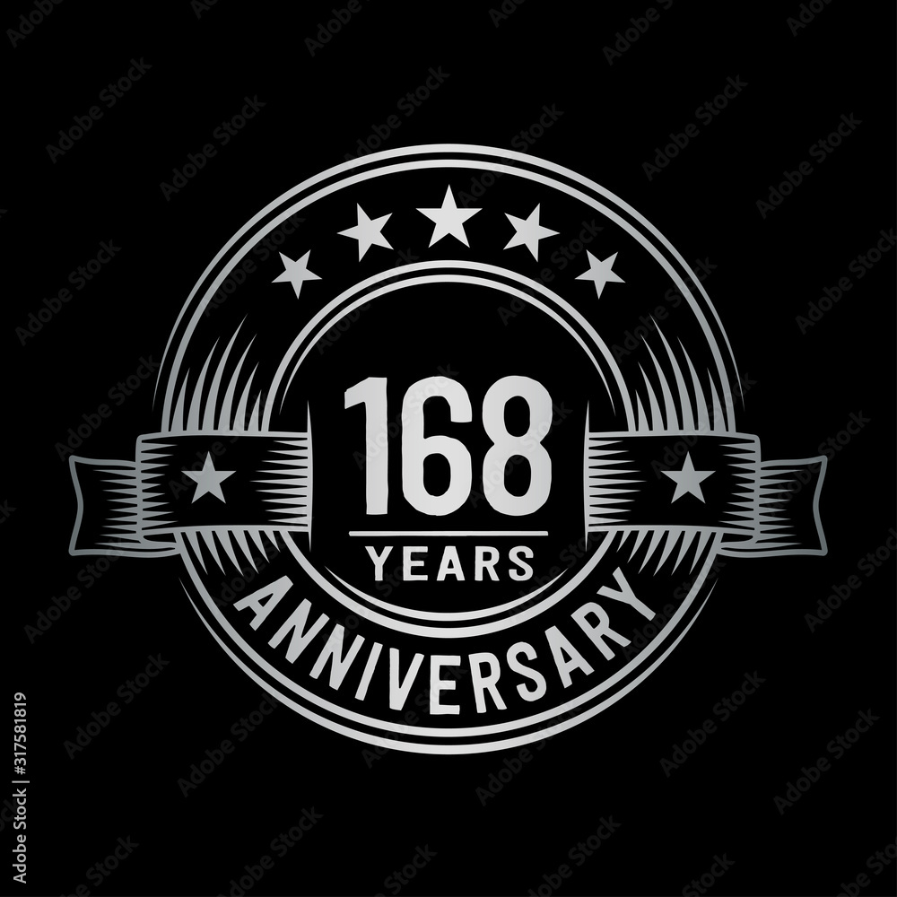 Fototapeta premium 168 years anniversary celebration logotype. Vector and illustration.