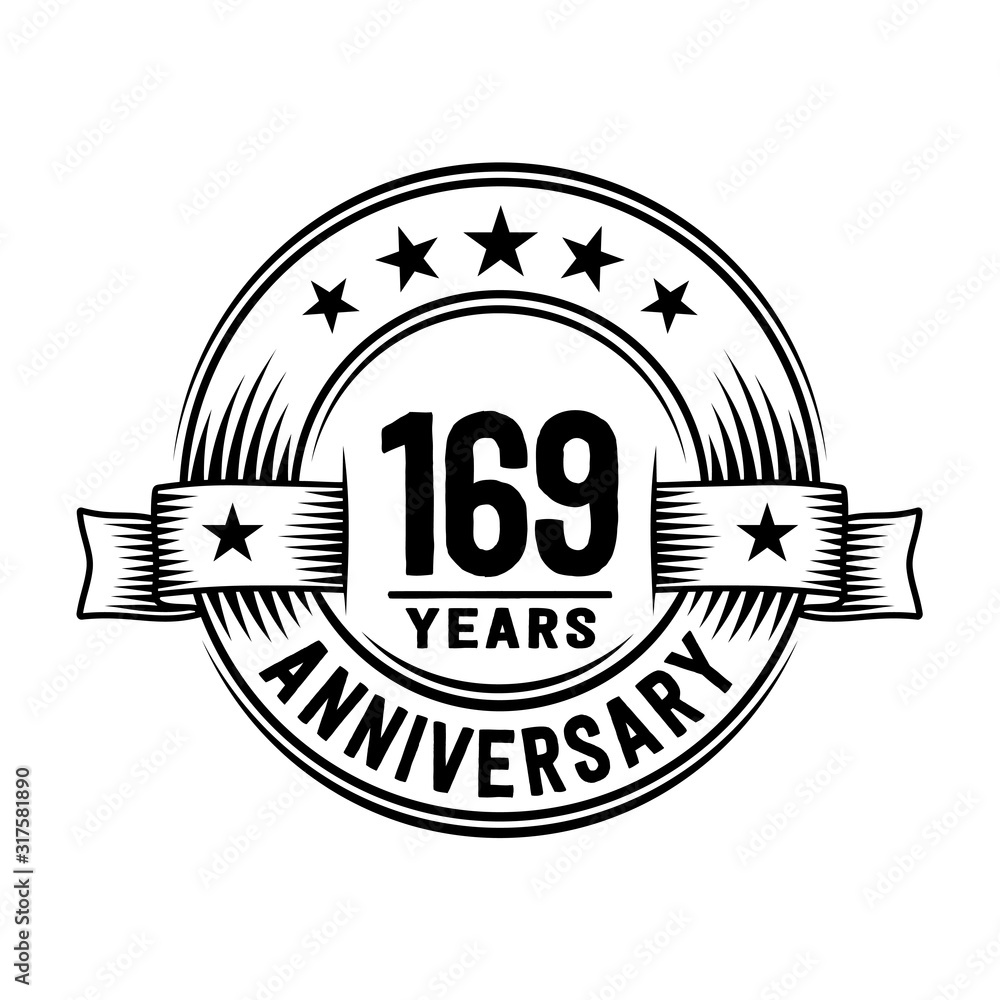 Fototapeta premium 169 years anniversary celebration logotype. Vector and illustration.