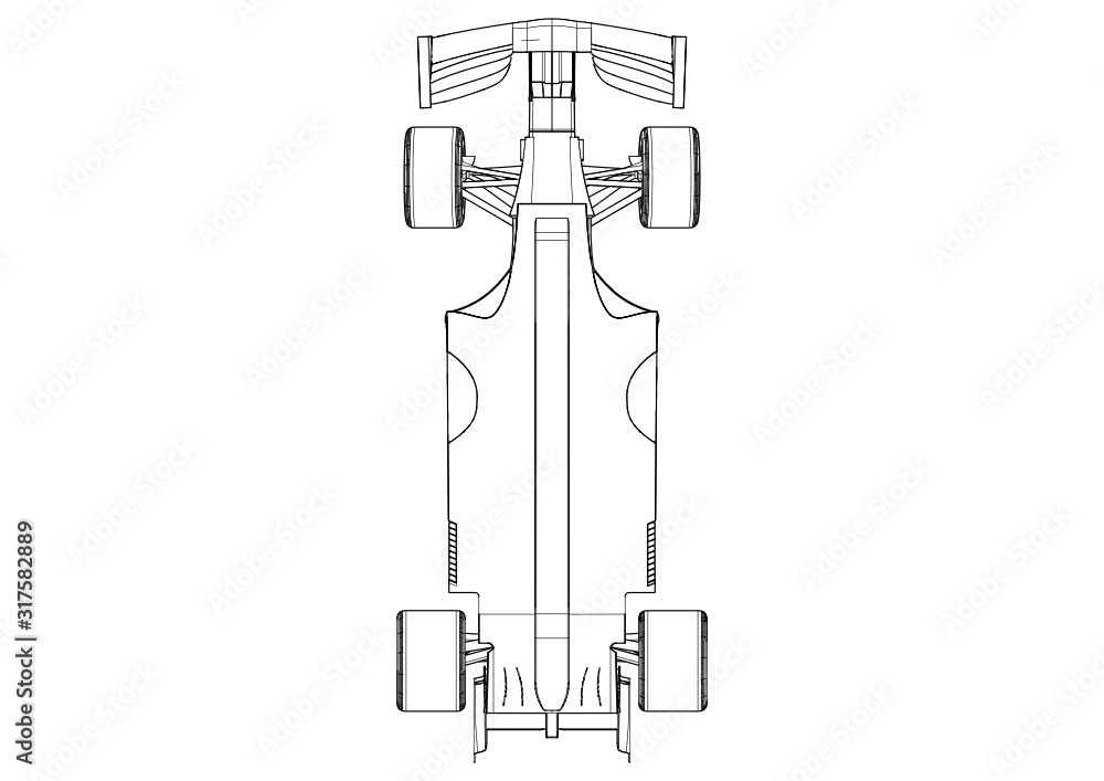 Naklejka premium Silhouette F1 Car Vector