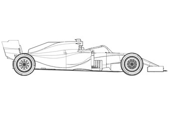 Ingelijste posters Formule 1 Silhouet F1 wagen vector design  © alisinan