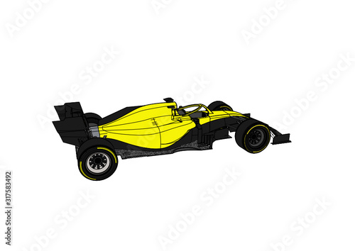 Colored F1 Car Vector