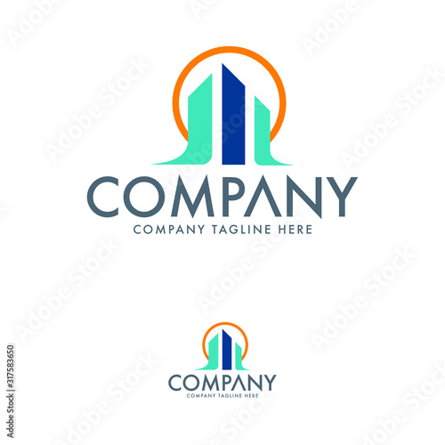 Logo. Minimalist modern and creative architecture logo icon design. Property development, construction and building company architecture logotype template.