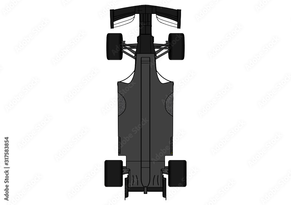 Fototapeta premium Colored F1 Car Vector