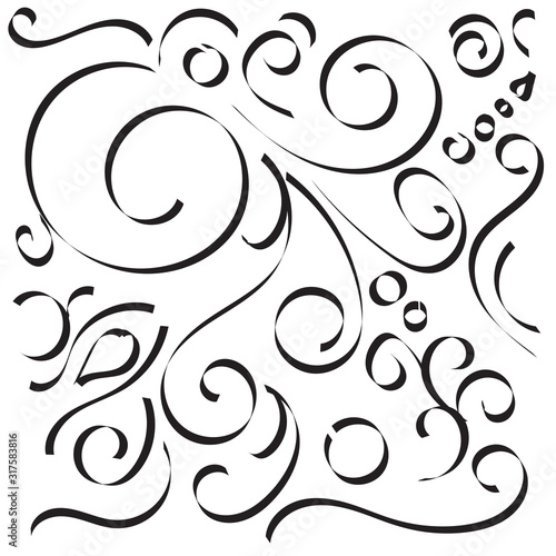 Swirl design element in doodle style.doodle of swirl