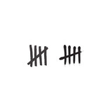 Tally marks drawn by hand. Isolated sketch icon