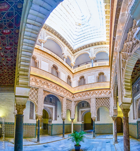 The Courtyard of the Dolls in Alcazar Palace in Seville, Spain photo