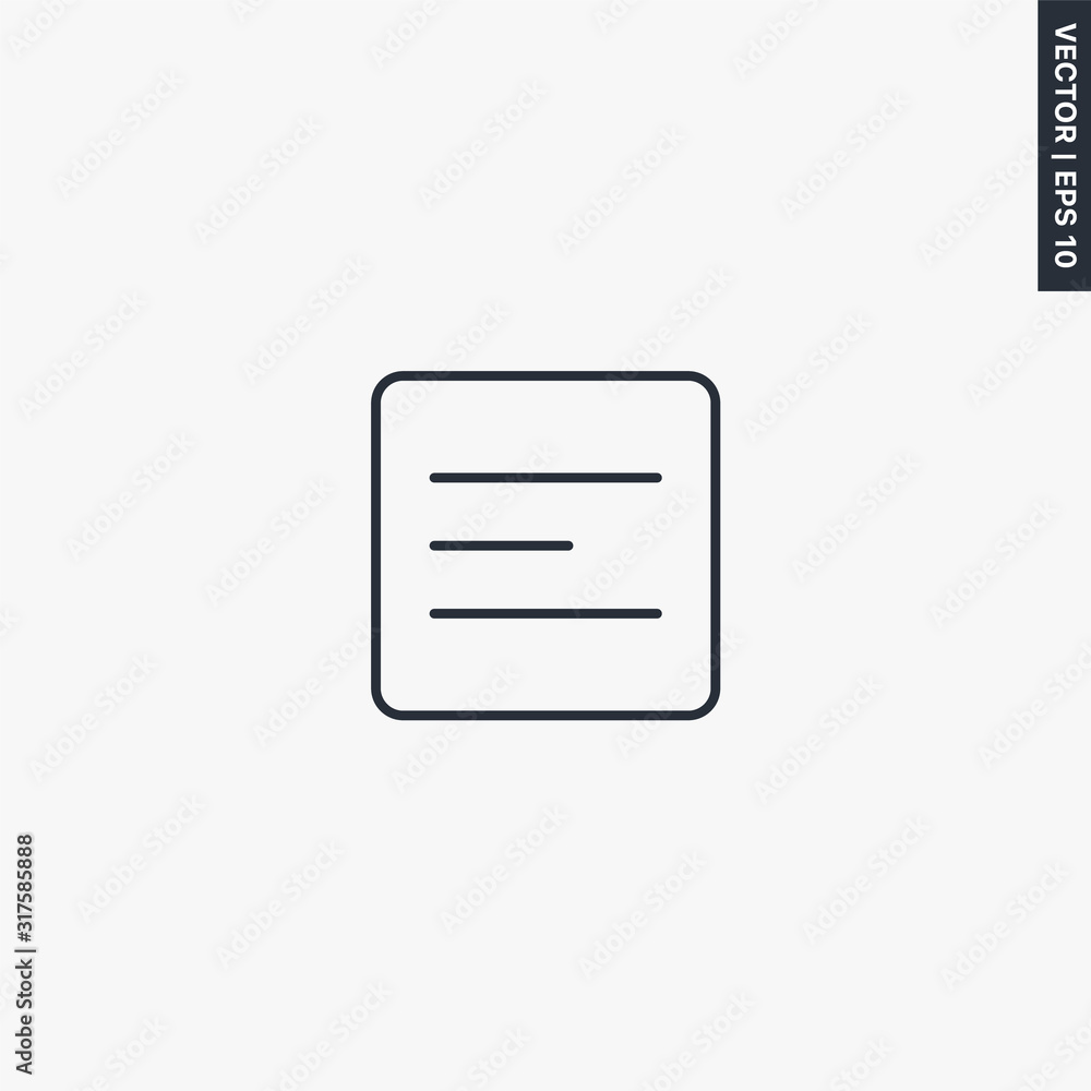 Menu, linear style sign for mobile concept and web design. Menu, linear style sign for mobile concept and web design.