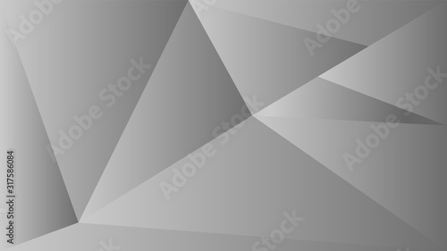 Polygon triangle in black and white vector gradient background