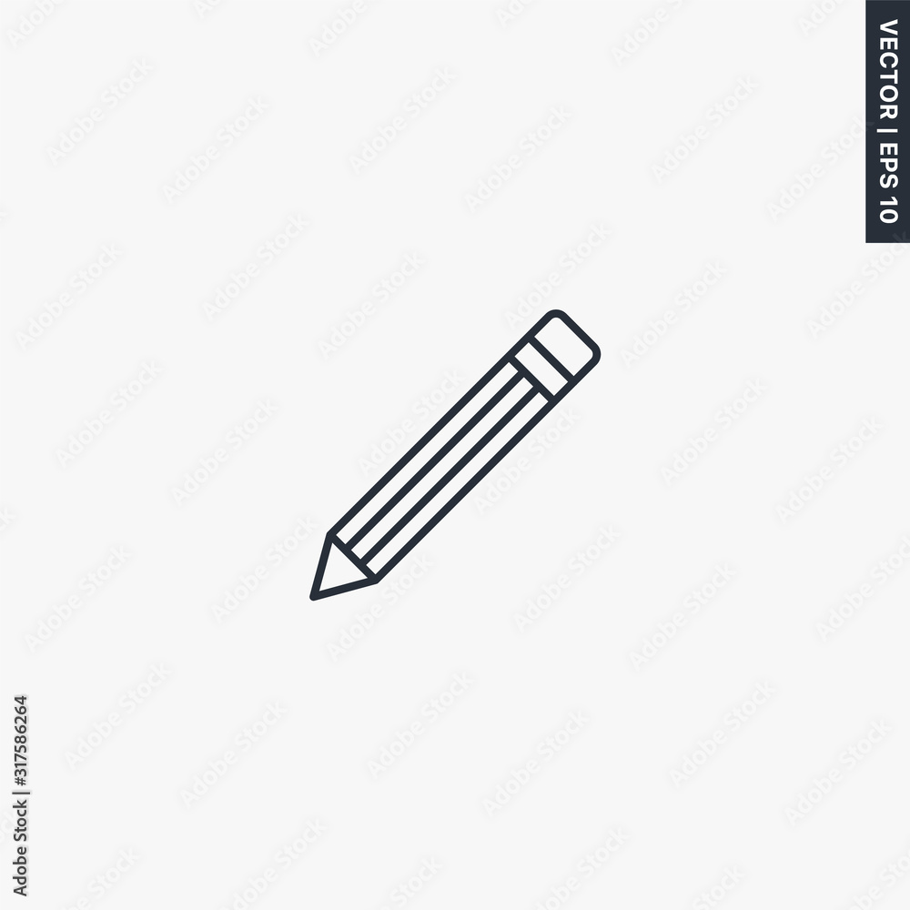 Pencil, linear style sign for mobile concept and web design Pencil, linear style sign for mobile concept and web design