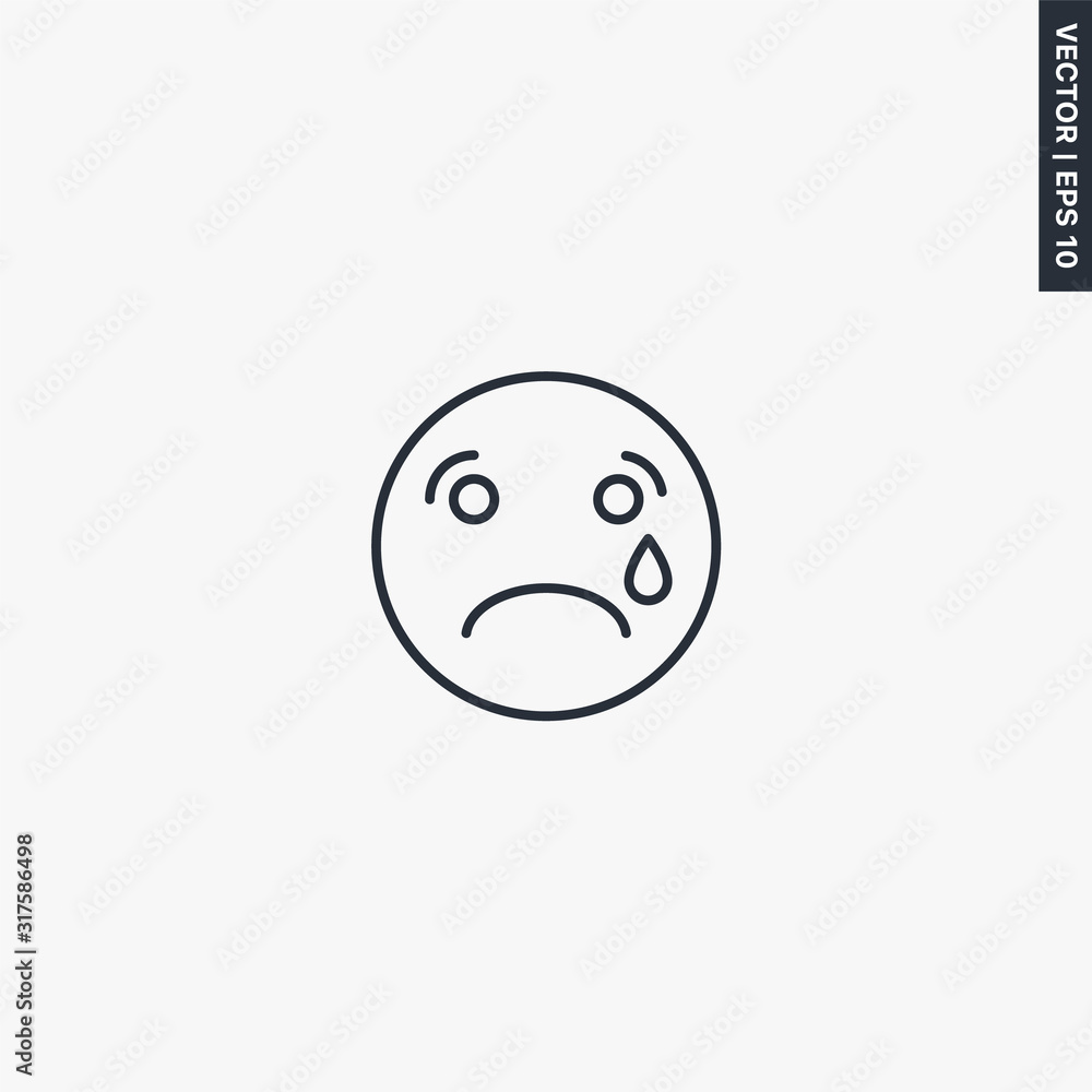 Sad, linear style sign for mobile concept and web design Sad, linear style sign for mobile concept and web design