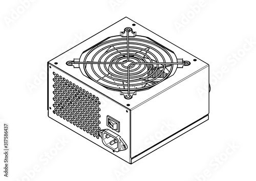 ATX Power Supply Silhouette Vector