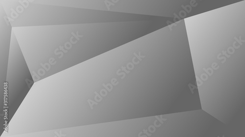 Polygon triangle in black and white vector gradient background © gunayaliyeva