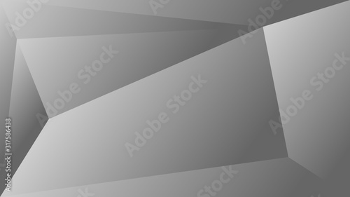 Polygon triangle in black and white vector gradient background