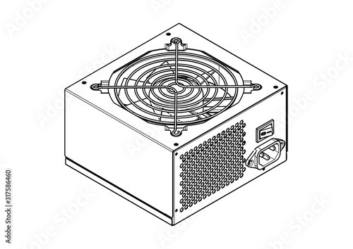 ATX Power Supply Silhouette Vector