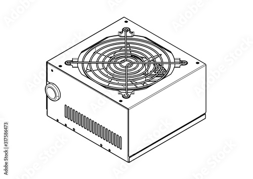 ATX Power Supply Silhouette Vector