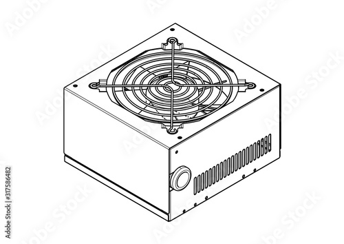 ATX Power Supply Silhouette Vector